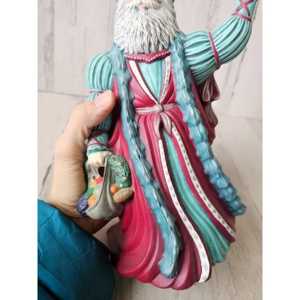 Vintage ceramic Santa Bell fruit traditional‎ Victorian Xmas decor